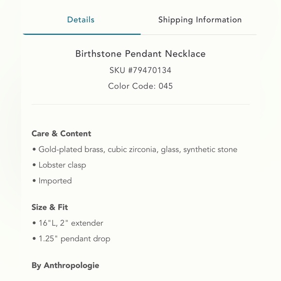 Anthropologie March birthstone pendant necklace - Picture 10 of 14